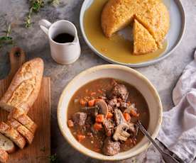 Boeuf bourguignon; Budincă de lămâie cu sirop de lămâie