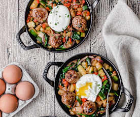 Mini Meatball Breakfast Hash