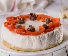Cheesecake al tonno e alici con peperoni