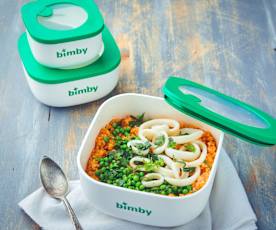 Riso calamari e piselli