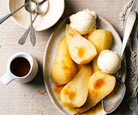 Pears in orange syrup