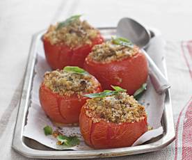 Tomates rellenos de carne y quinoa