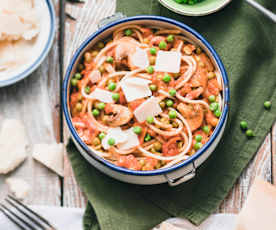 Spaghetti risottata aux petits pois