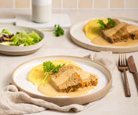 Pieczeń mielona z Varomy z purée ziemniaczanym i sosem