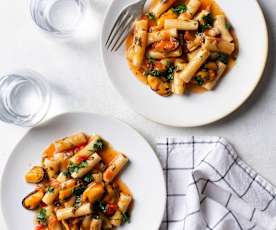 番茄大蒜淡菜義大利麵