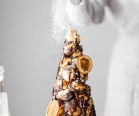 Croquembouche with Orange Custard and Dark Chocolate