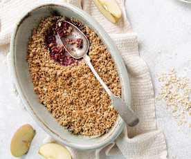 Crumble vegano de manzana y moras