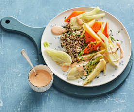 Gedämpftes Gemüse mit Quinoa