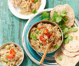 Tartinade d'aubergines et chapatis