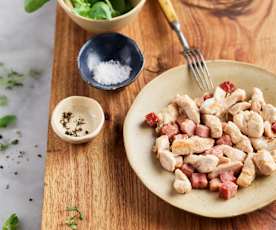 Bacon with chicken strips