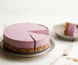 Cheesecake de frambuesas vegano