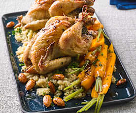 Stubenküken mit Dattel-Couscous