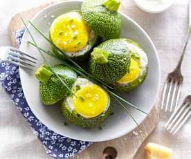 Œuf en cocotte de courgette ronde