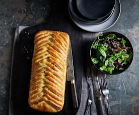 Treccia porri e frutti di mare