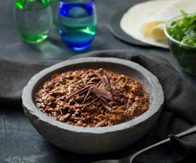 Black bean molè (black bean chocolate chilli)