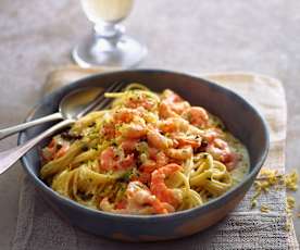 Pasta mit Garnelen-Pfeffer-Sauce