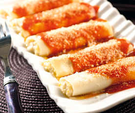 Canelones de verdura y mascarpone