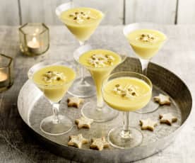 White Chocolate and Champagne Possets with Shortbread Stars