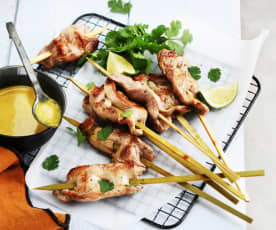 Brochettes de porc satay