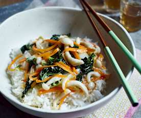 Pak Choi mit Shimejipilzen (青菜炒鸿喜菇)