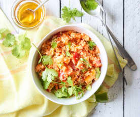 Salada de quinoa colorida
