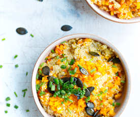 Quinotto de potimarron et graines de courge