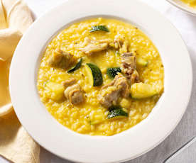 Arroz cremoso de cordero al ajillo