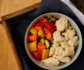 Pollo alla birra con verdure