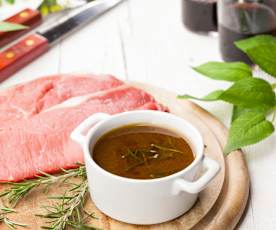 Marinatura al vino rosso e salsa Worchester