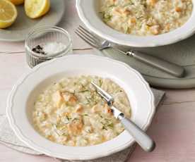 Zalm en venkel risotto