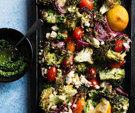 Broccoli con pesto di rucola e Feta