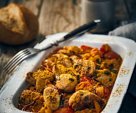 Pikanter Currywurstsalat