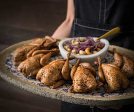 Smoked Indian-spiced quail