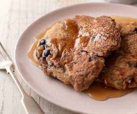 Walnut and Blueberry Bran Pancakes