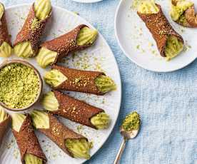 Gluten-free Cannoli with Vegan Pistachio Cream