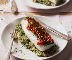 Risotto verde para dos