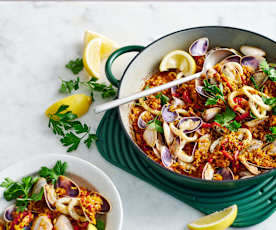 Pipi and squid "paella" (Diabetes, TM6)