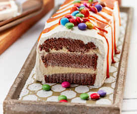 Schokolinsen-Eistorte