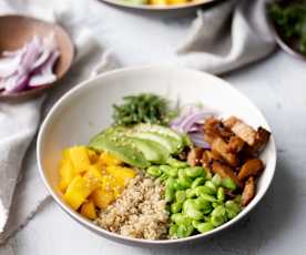 Quinoa and Seitan Poke Bowl