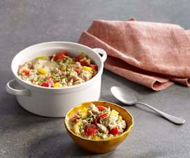 Chicken with Bell Peppers in Beer Sauce