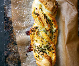 Pain torsadé cheddar et ciboulette