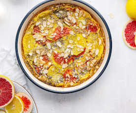 Clafoutis de limão e sementes de papoila