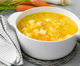 Porrusalda con calabaza