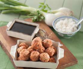 Albóndigas de atún con salsa teriyaki