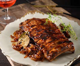 楓糖醬烤煙燻豬肋排