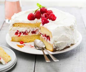 Gâteau léger aux framboises