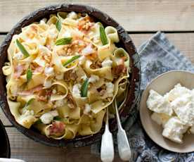 Pancetta, pine nut and ricotta pappardelle