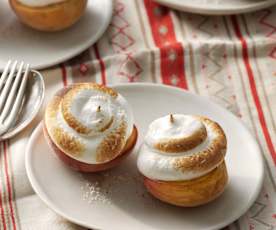 Melocotones asados y merengue