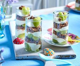 Cookie-Mascarpone-Dessert mit Weintrauben