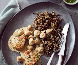 Schweinemedaillons in Pfeffer-Cognac-Sauce